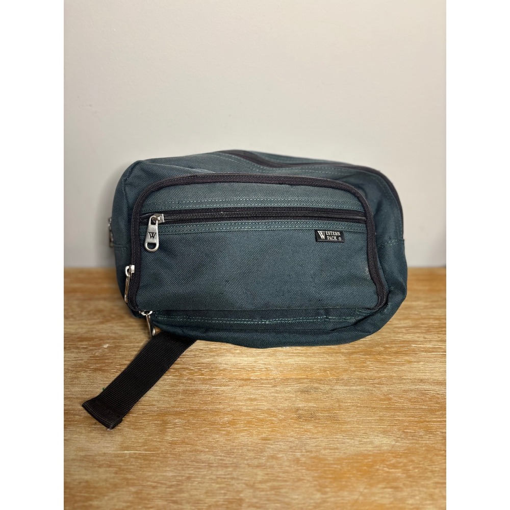 Western Pack Forest Green Canvas Fanny Pack Waist Bag Utility Travel Pouch